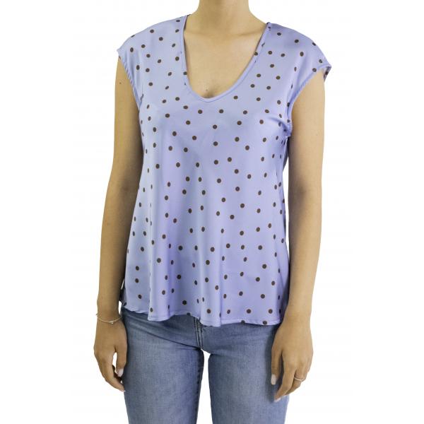 Blusa a pois con scollo a V